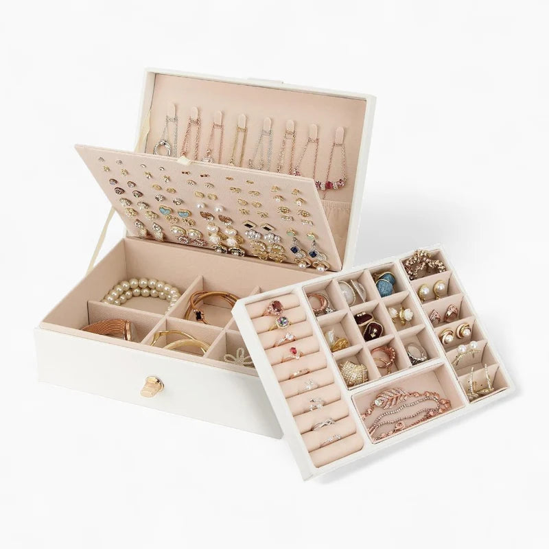 Boîte à Bijoux Femme De Voyage avec Compartiments Multiples