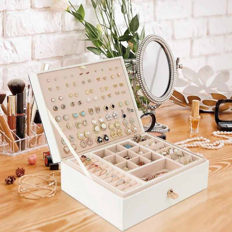 Boîte à Bijoux Femme De Voyage avec Compartiments Multiples