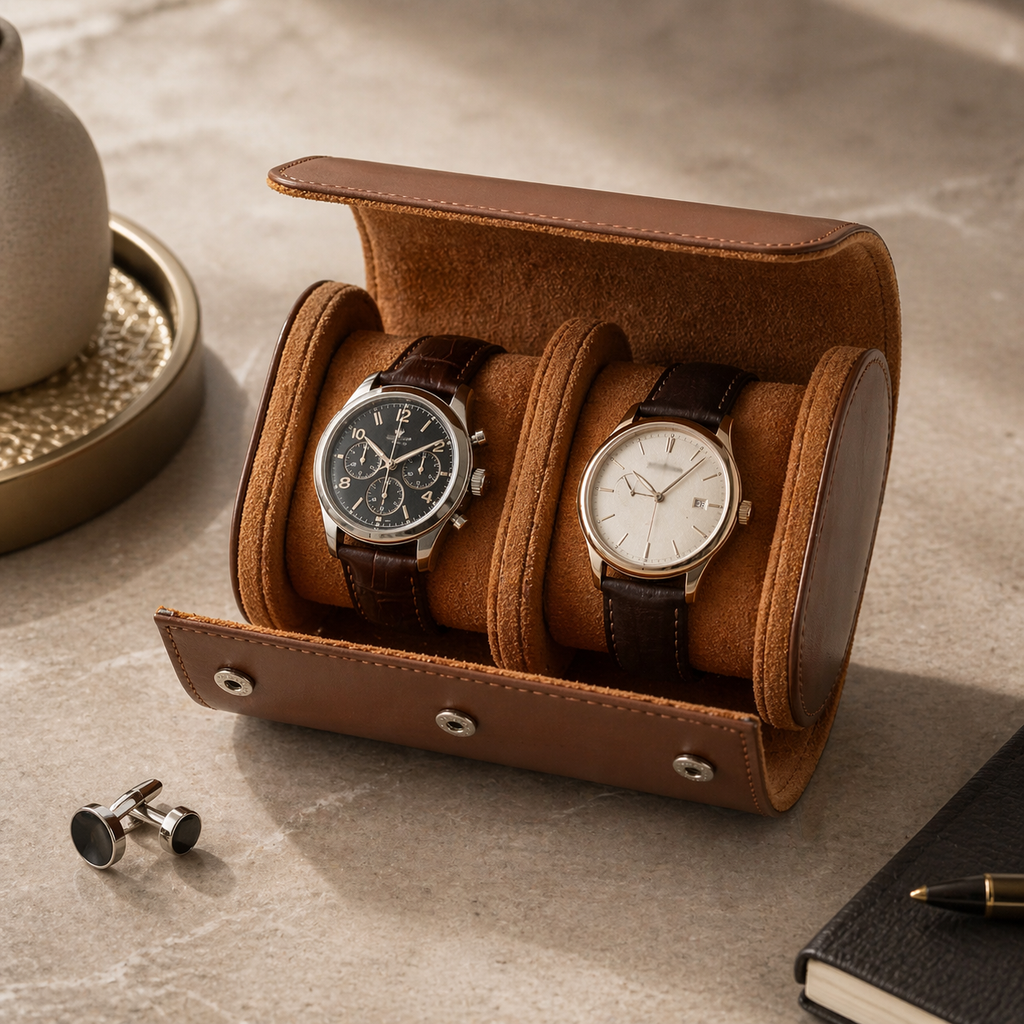 Boîte À Montre Portable En Cuir