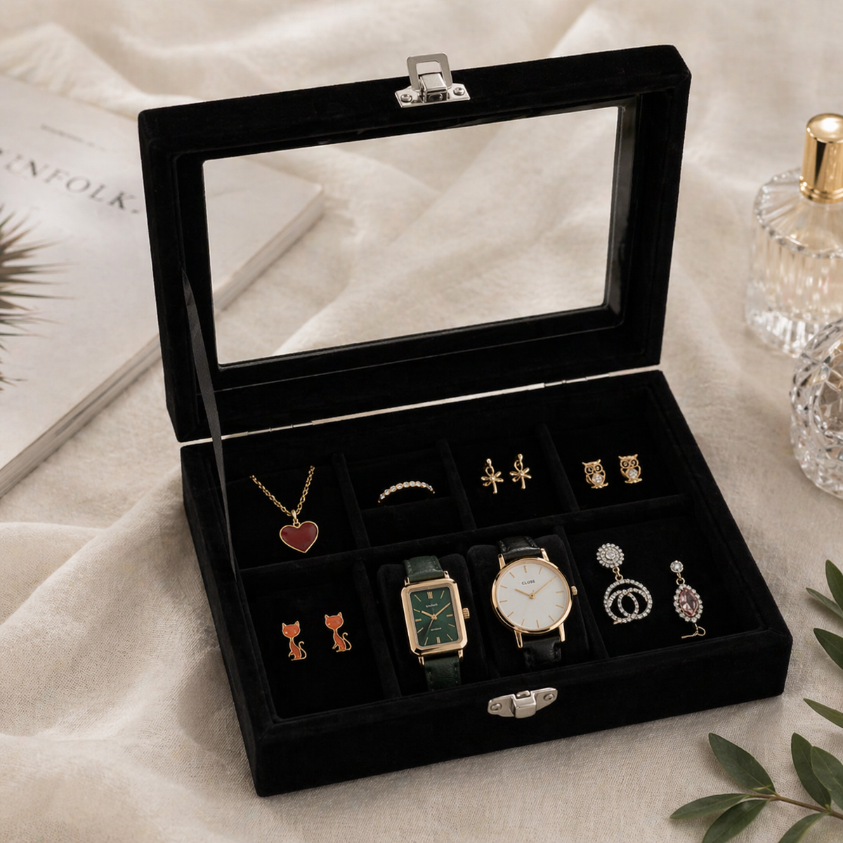 Boîte À Bijoux En Velours Pour Bagues | Camille