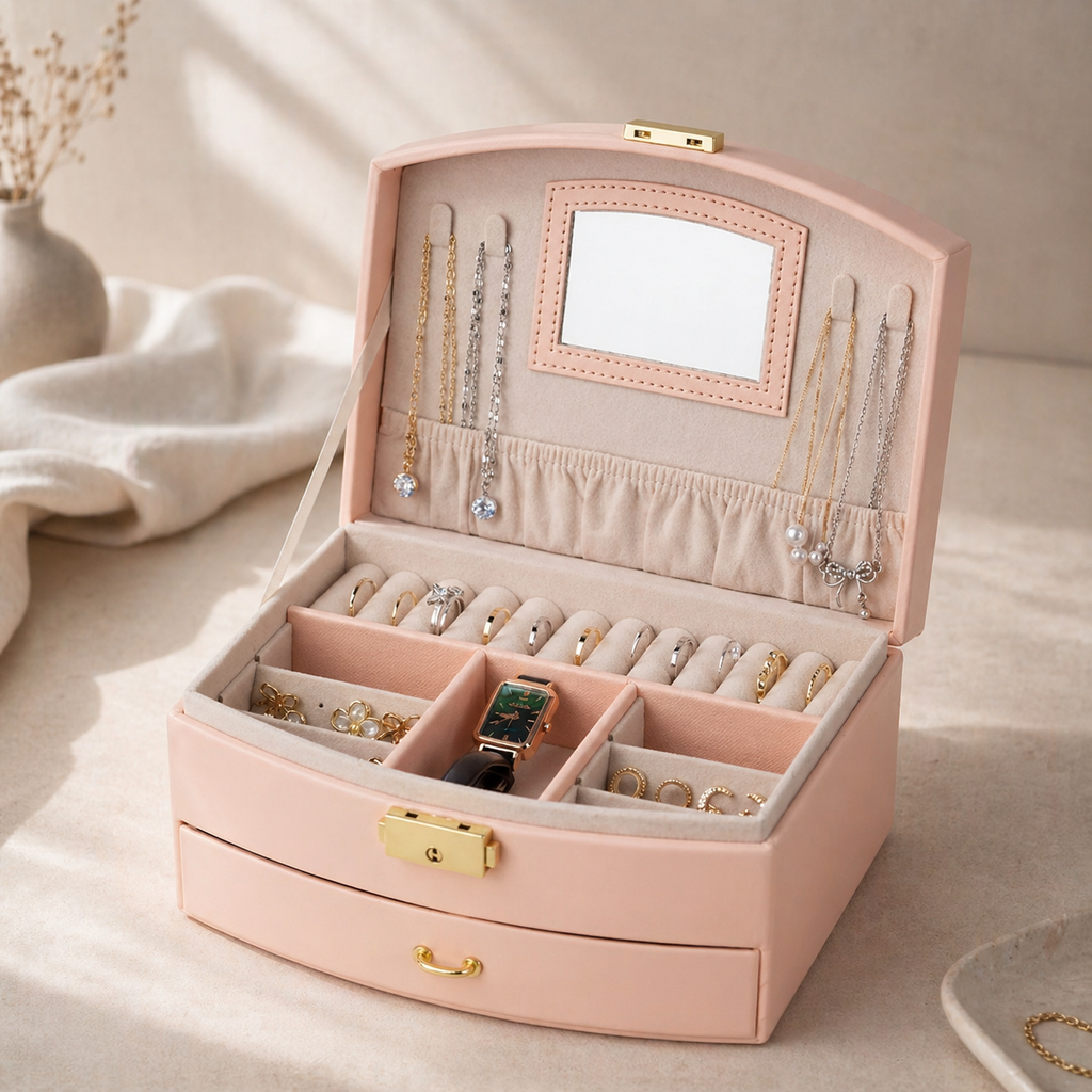 Boîte À Bijoux De Voyage Avec Miroir | Saphira