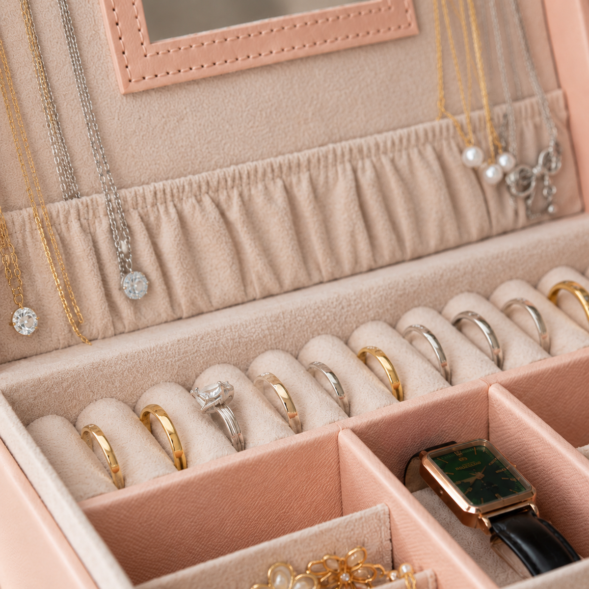 Boîte À Bijoux De Voyage Avec Miroir | Saphira
