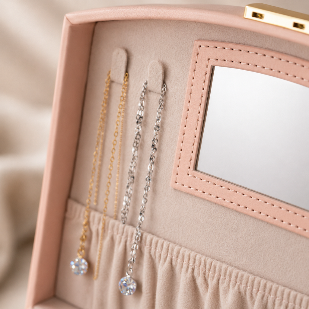 Boîte À Bijoux De Voyage Avec Miroir | Saphira