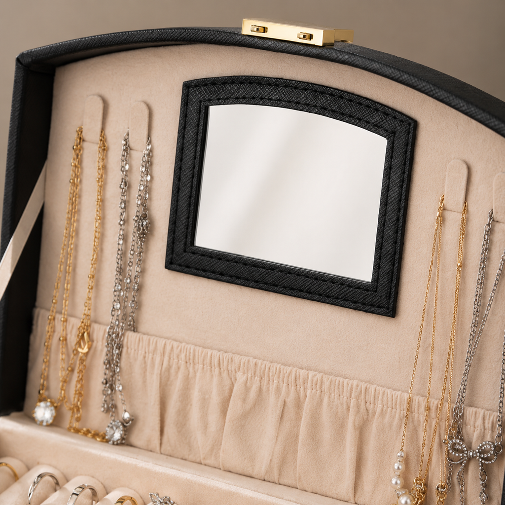 Boîte À Bijoux De Voyage Avec Miroir | Saphira