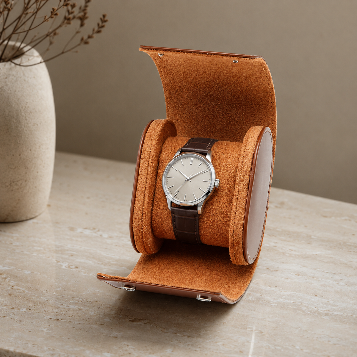 Boîte À Montre Portable En Cuir