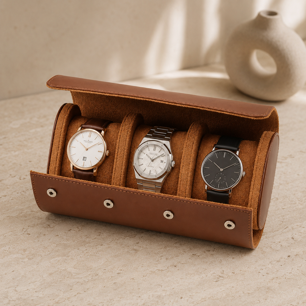 Boîte À Montre Portable En Cuir