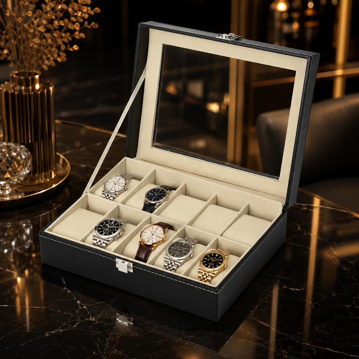 Boîte à Montres en Cuir
