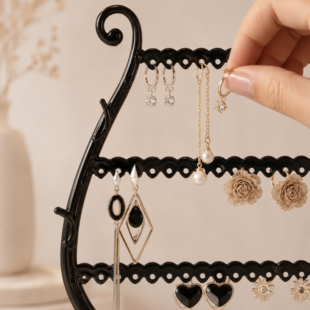 Présentoir À Boucles D’Oreilles Trois Niveaux