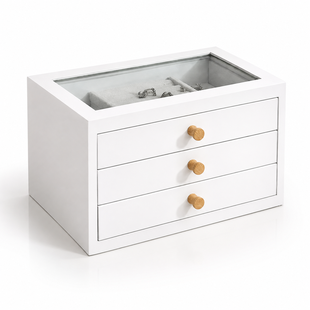 Boîte À Bijoux 3 Tiroir En Bois