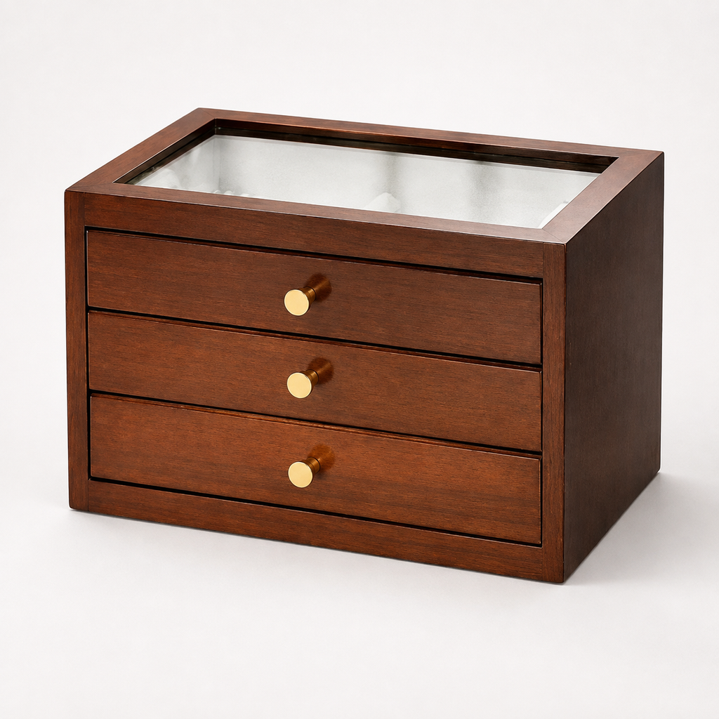 Boîte À Bijoux 3 Tiroir En Bois