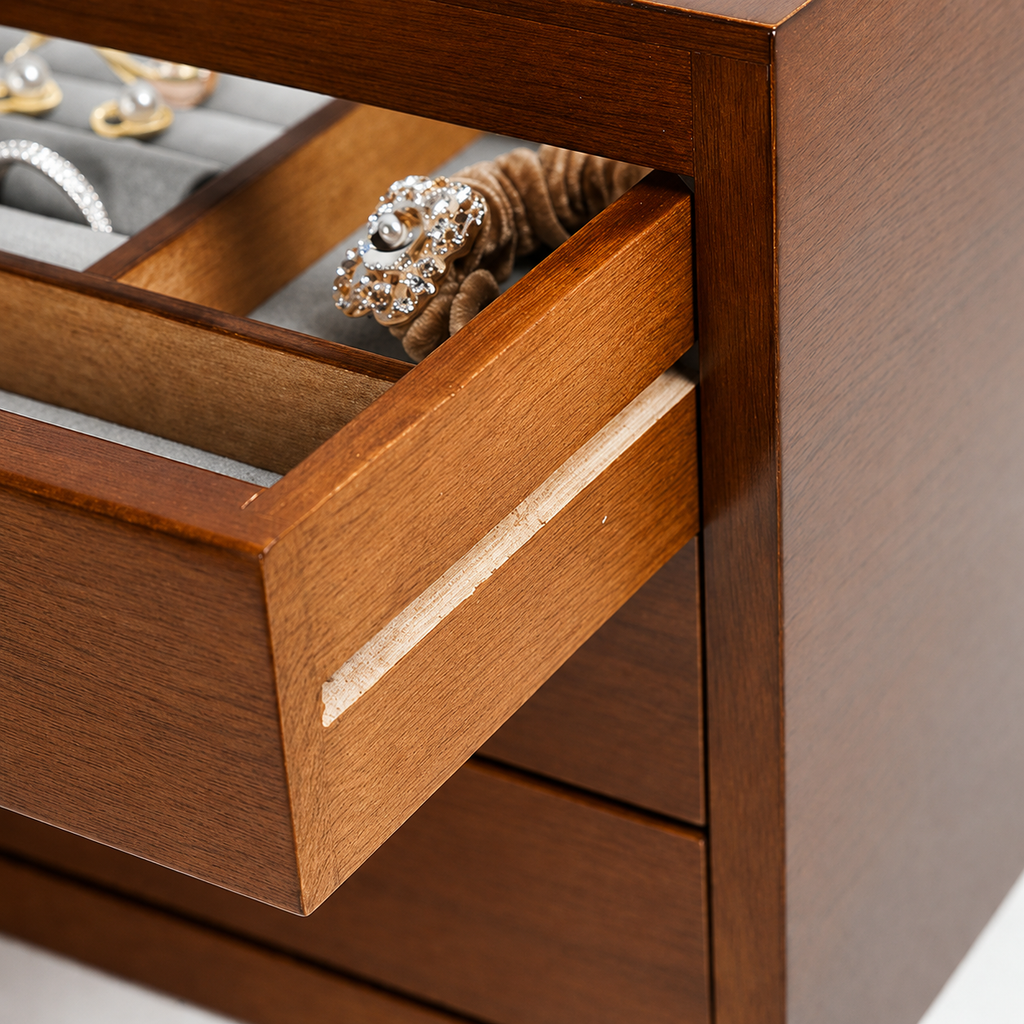 Boîte À Bijoux 3 Tiroir En Bois