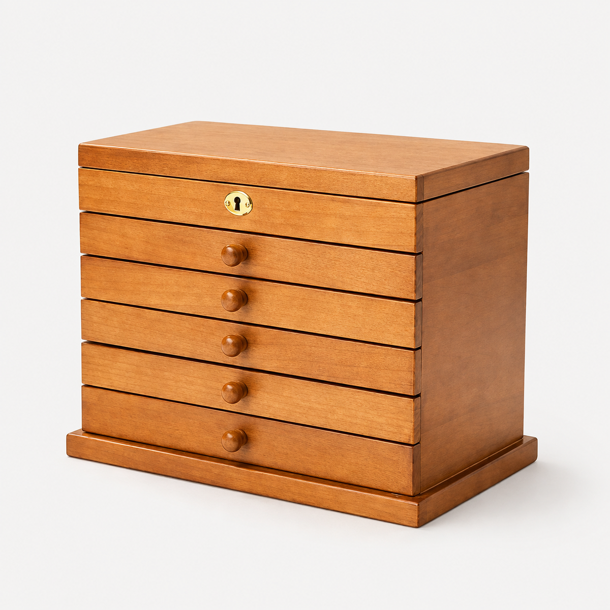 Grande boîte À Bijoux En Bois 6 Tiroirs