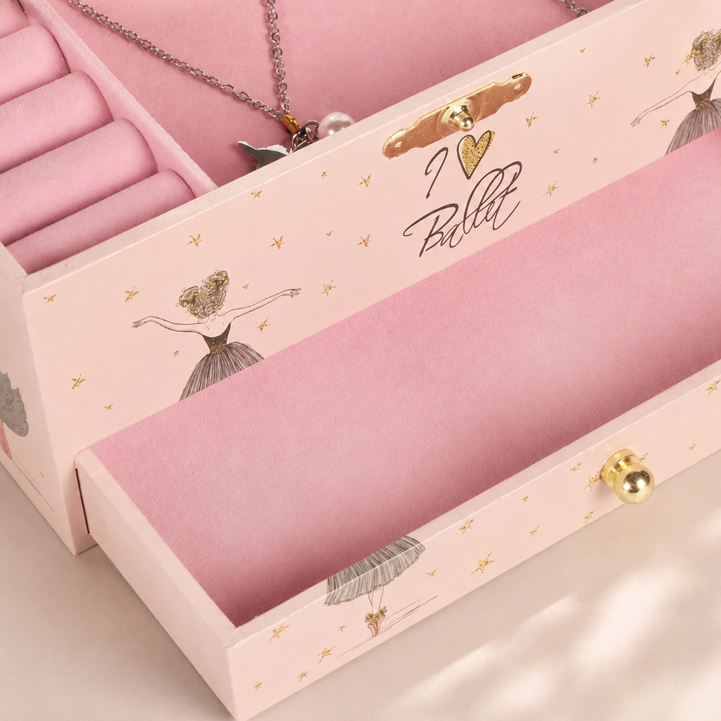 Boîte À Bijoux Musicale Pour Fille Avec Ballerine Et Miroir | Mélodie