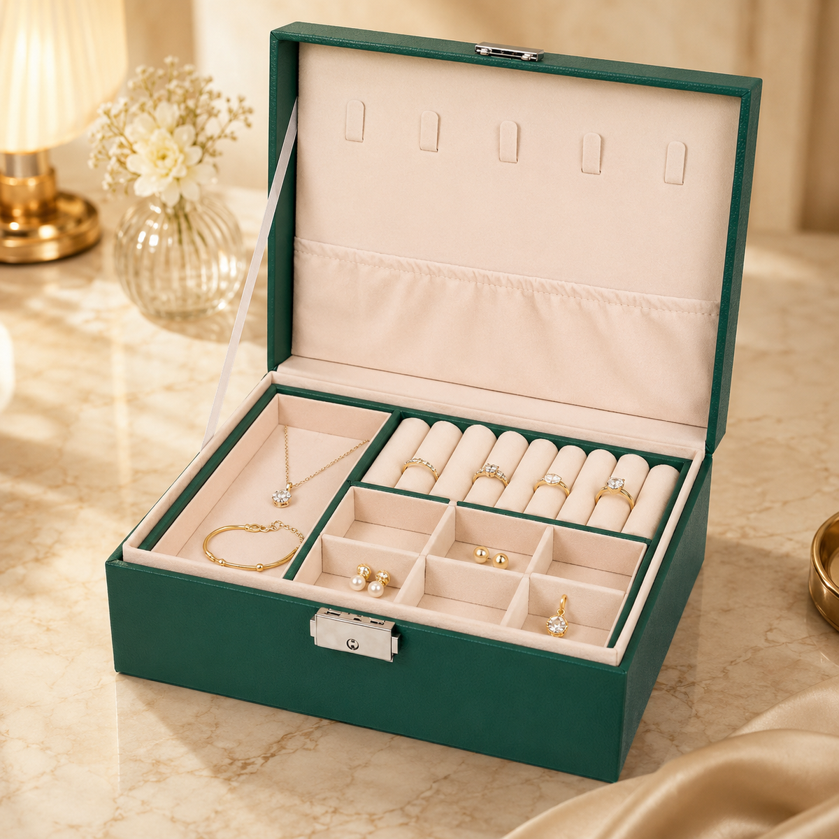 Boîte À Bijoux Femme Multi-Compartiments | Marguerite