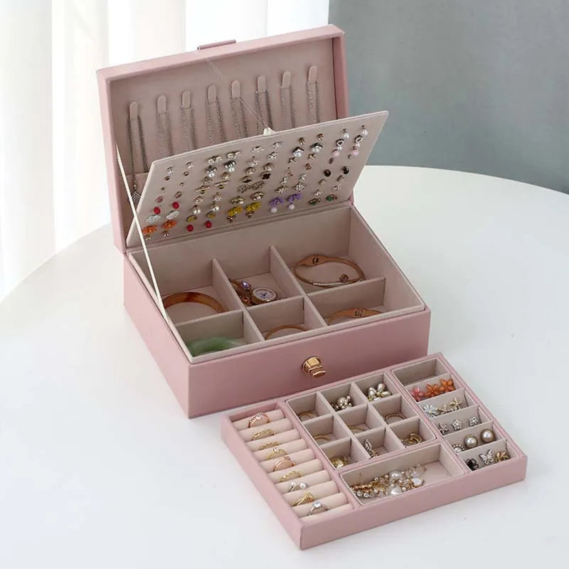 Boîte à Bijoux Femme De Voyage avec Compartiments Multiples