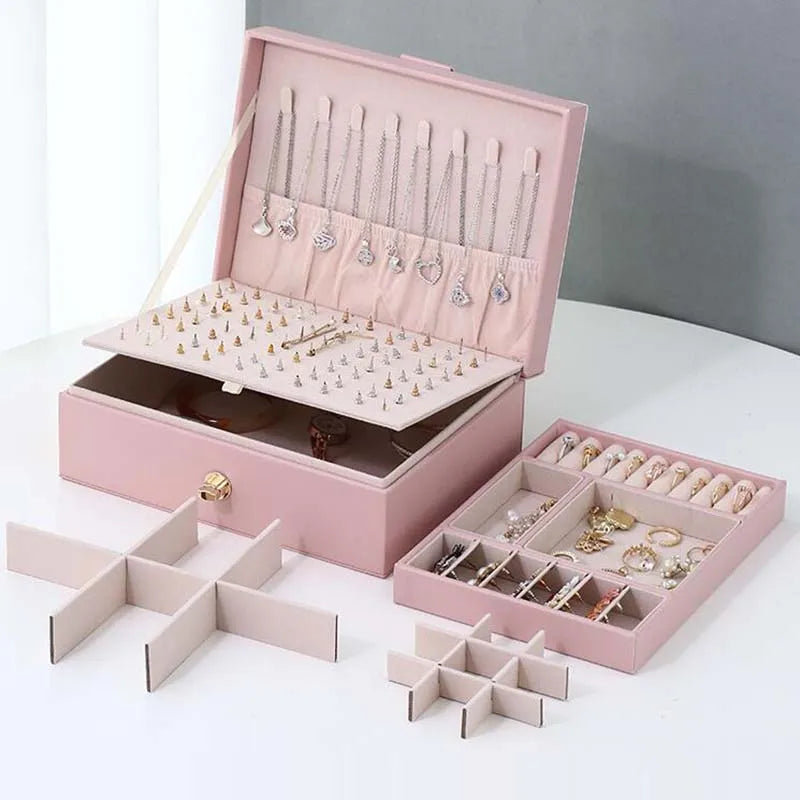 Boîte à Bijoux Femme De Voyage avec Compartiments Multiples