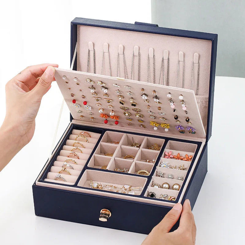 Boîte à Bijoux Femme De Voyage avec Compartiments Multiples