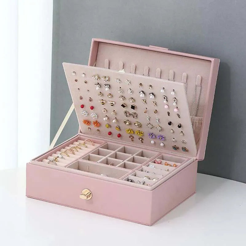 Boîte à Bijoux Femme De Voyage avec Compartiments Multiples