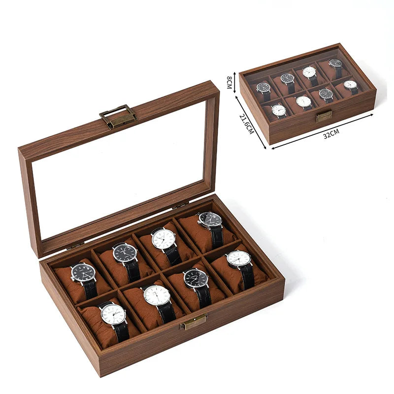 Boite à Montres en Bois avec Vitre