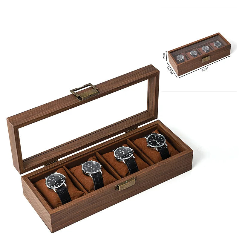 Boite à Montres en Bois avec Vitre