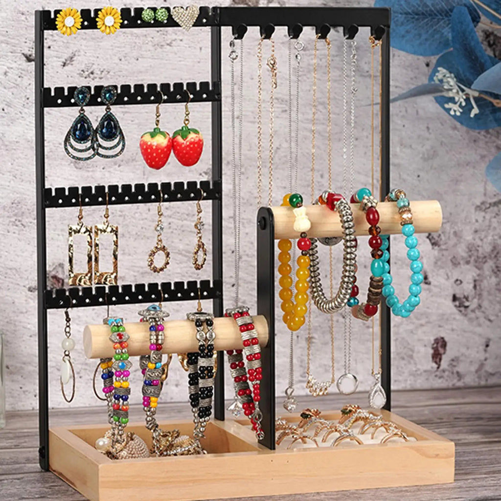 Présentoir à Bijoux en Bois et Métal