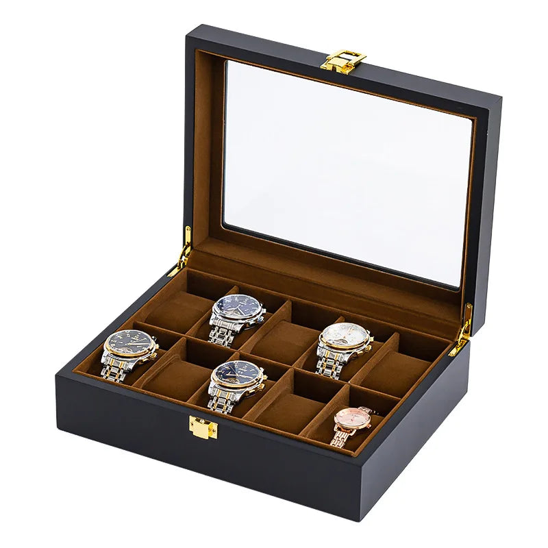 Boîte À Montres Noire Avec Vitre