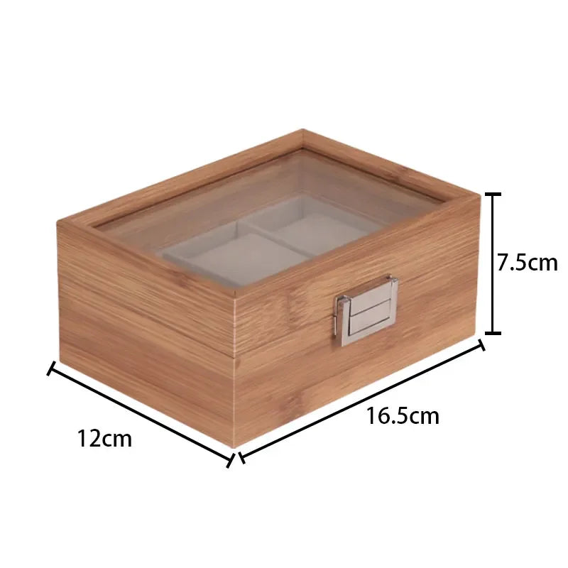 Boîte à Montres en Bois avec Couvercle Transparent