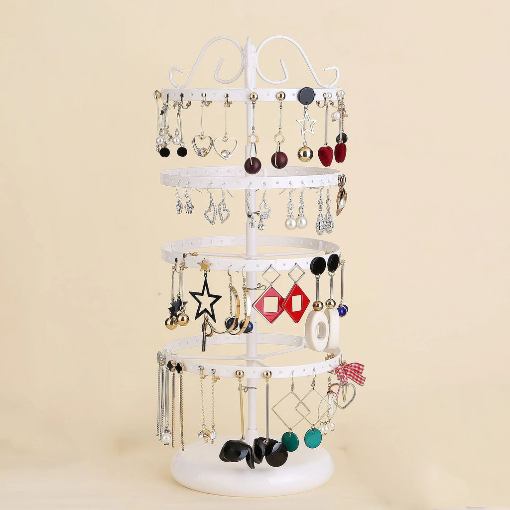 Présentoir Rotatif Boucles d’Oreilles 4 Niveaux En Métal