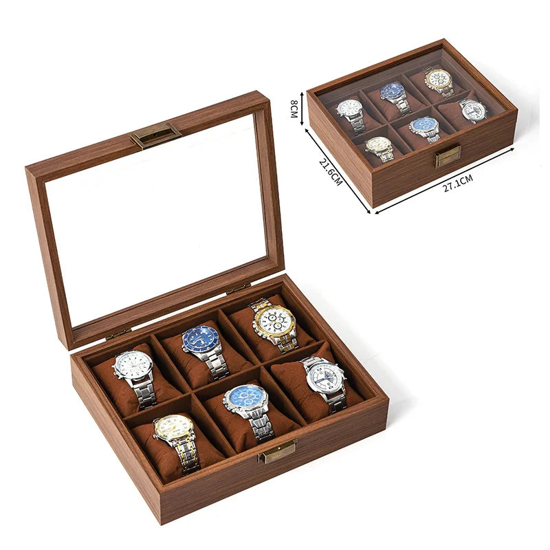 Boite à Montres en Bois avec Vitre