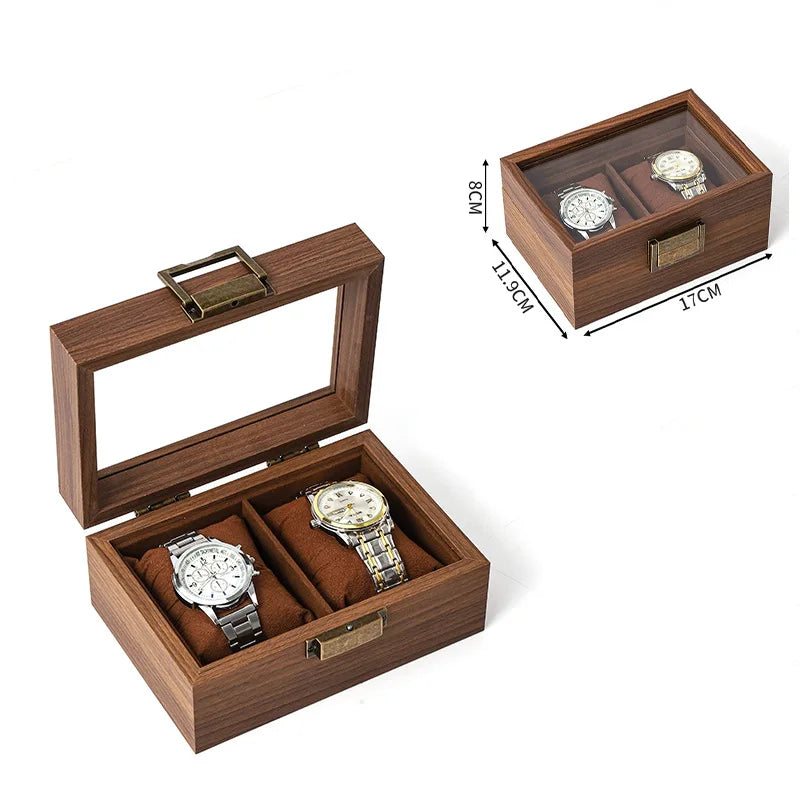 Boite à Montres en Bois avec Vitre