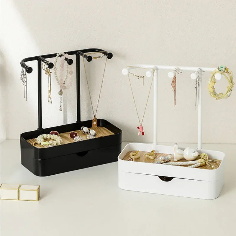 Présentoir Bijoux Bois Moderne Avec Tiroir
